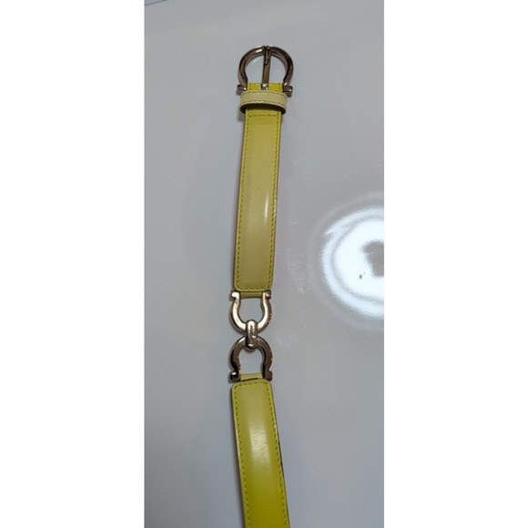 Salvatore Ferragamo Belt Women\'s Double Gancini Yellow/Green Gradient 6548 rare main image 4
